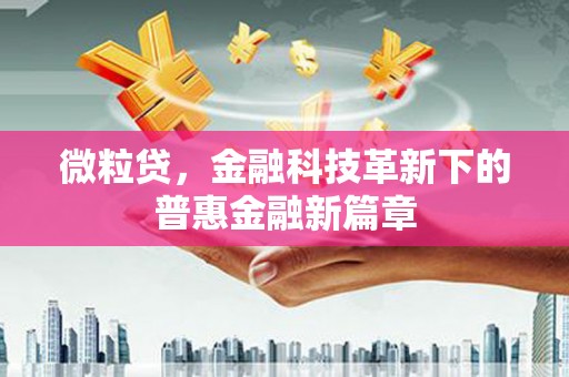 辽源微粒贷，金融科技革新下的普惠金融新篇章