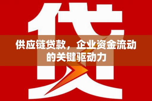 学甲供应链贷款，企业资金流动的关键驱动力