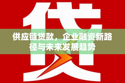 德钦供应链贷款，企业融资新路径与未来发展趋势