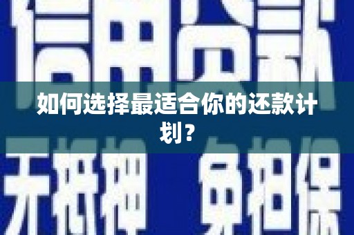 鸡东如何选择最适合你的还款计划？
