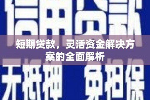 章贡短期贷款，灵活资金解决方案的全面解析