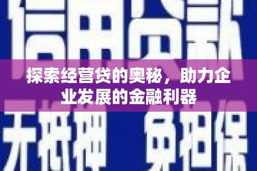炉霍探索经营贷的奥秘，助力企业发展的金融利器