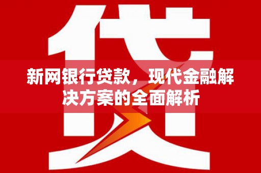 屏山新网银行贷款，现代金融解决方案的全面解析