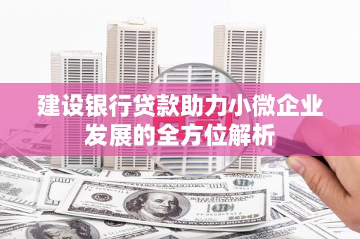 平溪建设银行贷款助力小微企业发展的全方位解析